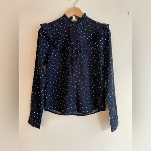 Polka dot shirts with ruffle details